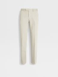 Spring Summer Ivory Cotton Chino Trousers – Lightweight & Stylish