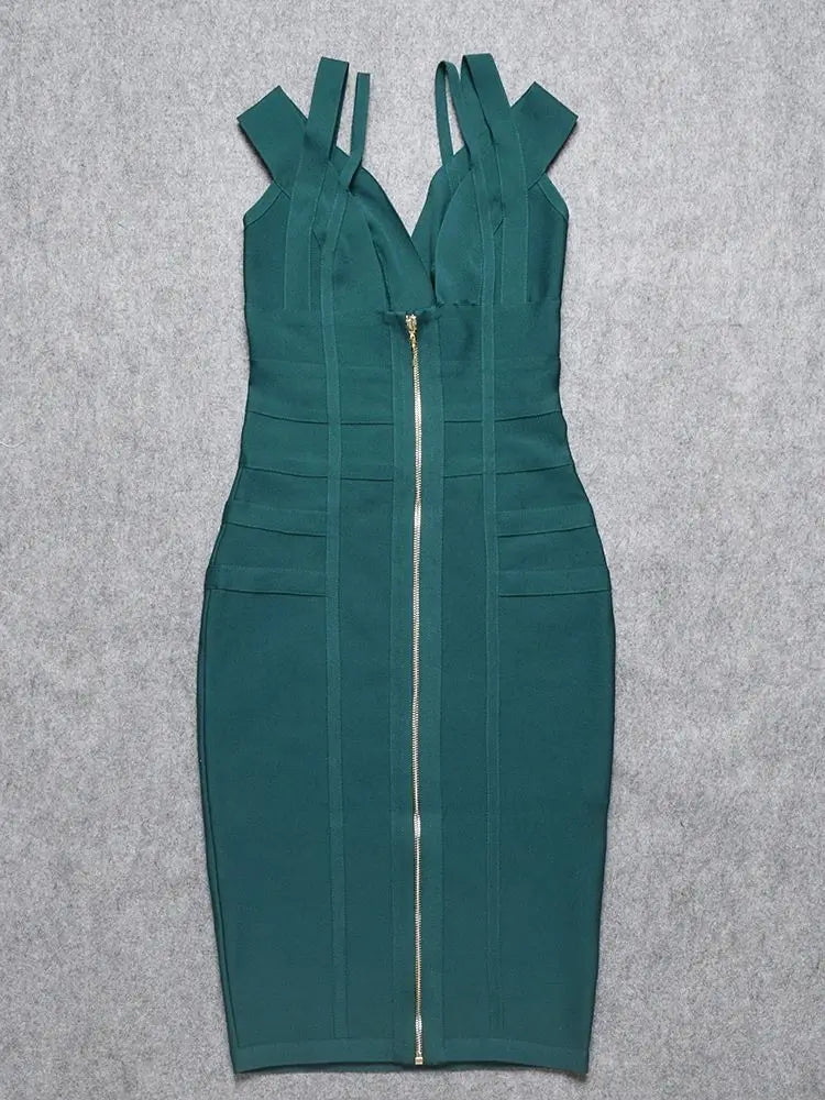 BEAUKEY Sexy Plunge V Green Birthday Dress – Bold & Glamorous