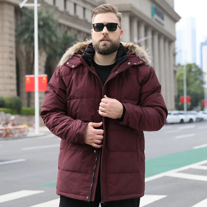 Men’s Plus-Size Winter Down Coat – Extra Large Warm & Cozy Jacket