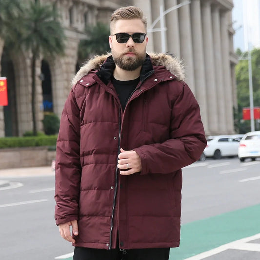 Men’s Plus-Size Winter Down Coat – Extra Large Warm & Cozy Jacket