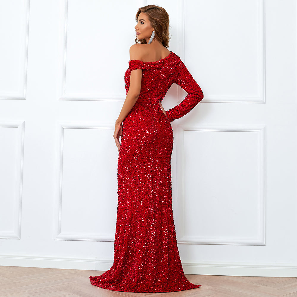 Fiona Red One-Shoulder Gown – Elegant & Timeless Evening Dress